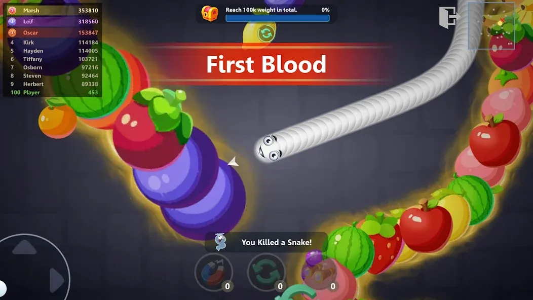 Скачать Snake War™ Hungry Worm.io Game MOD APK — Много денег и бессмертие — скриншот 2