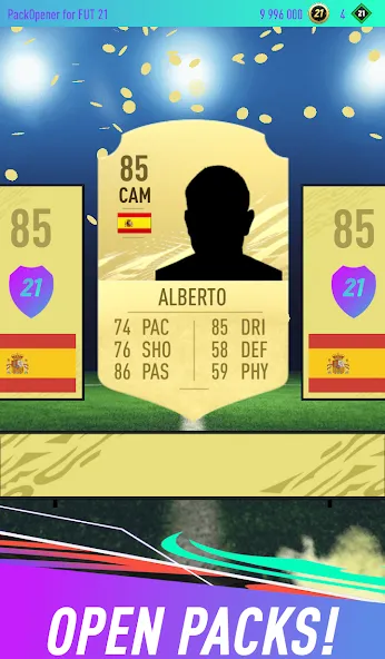 Pack Opener for FUT 21 — Взломанная версия (Много денег) — скриншот 1