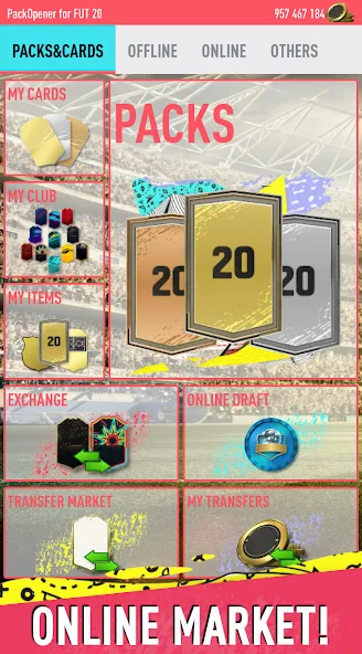 Скачать Pack Opener for FUT 20 by SMOQ (Мод: Много денег) на Андроид — скриншот 2