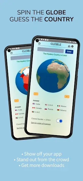 Globle - Country Guess Game — Взломанная версия (Все подсказки и режимы разблокированы) — скриншот 1 Globle - Country Guess Game — Взломанная версия (Все подсказки и режимы разблокированы) — скриншот 1
