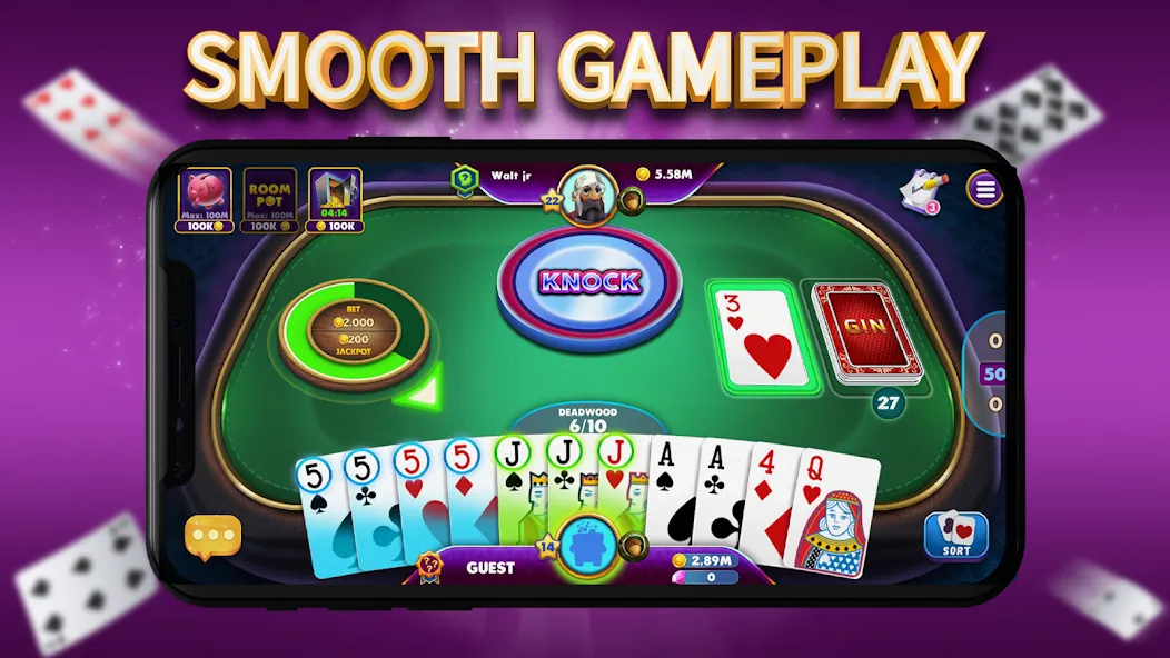 Скачать Gin Rummy Elite: Online Game — Много монет и без рекламы — скриншот 2