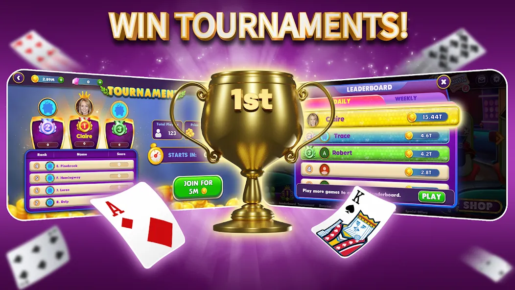 Скачать Gin Rummy Elite: Online Game — Много монет и без рекламы — скриншот 4