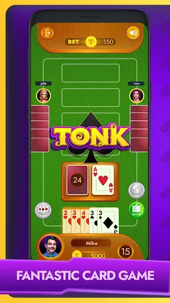 Tonk - Classic Card Game Mod APK Много денег — Скачать на Андроид — скриншот 1