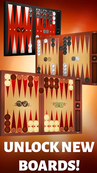 Взломанная Backgammon Offline на Андроид — Все доски открыты — скриншот 1