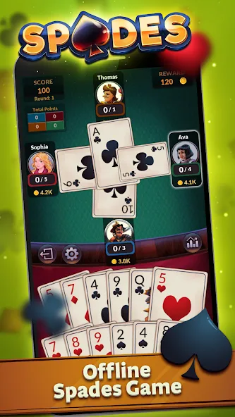 Скачать Spades - Offline Card Games на Android — Без рекламы — скриншот 1