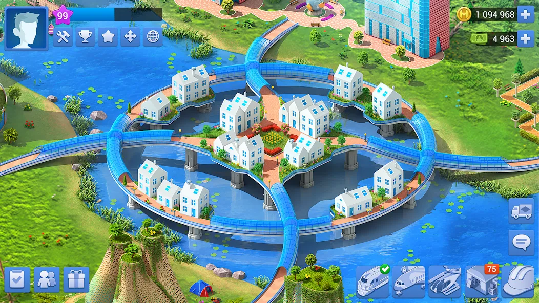 Megapolis: City Building Sim на Андроид — Мод Много денег и золота — скриншот 3