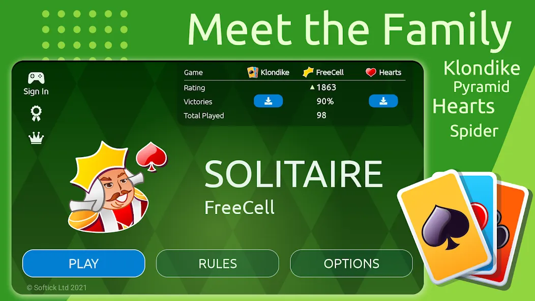 Скачать взломанную FreeCell — Все темы открыты — скриншот 2