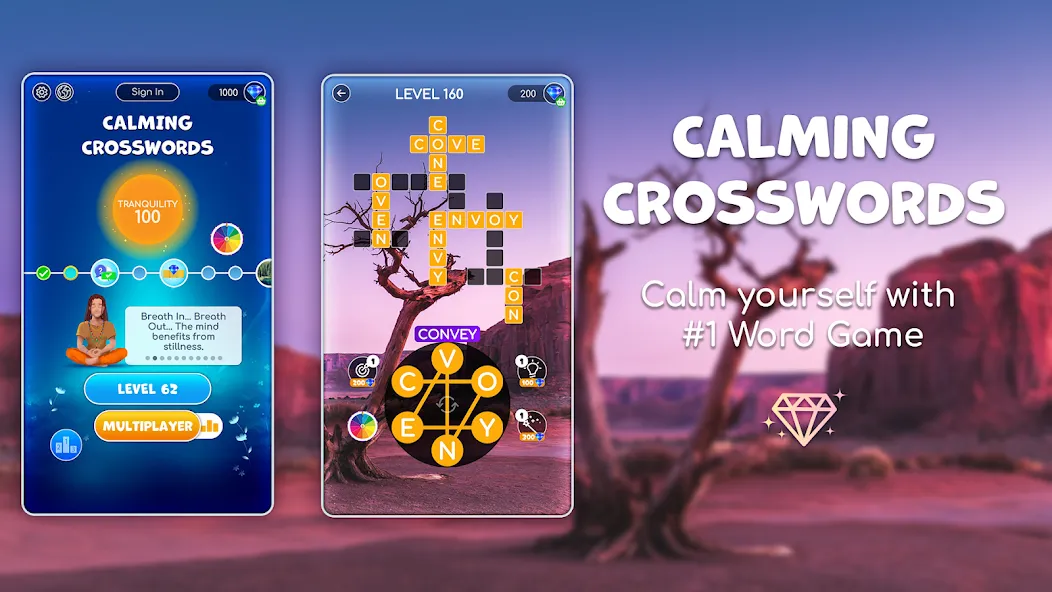 Скачать Calming Crosswords Word Puzzle — Модификация Все уровни разблокированы — скриншот 1