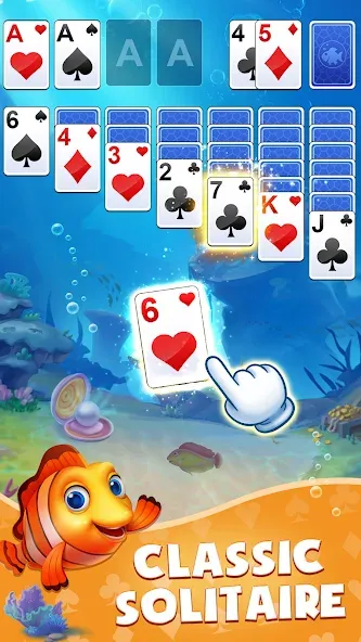 Solitaire: Fish Master MOD APK — Много денег — скриншот 1