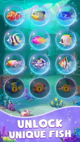 Solitaire: Fish Master MOD APK — Много денег — скриншот 3