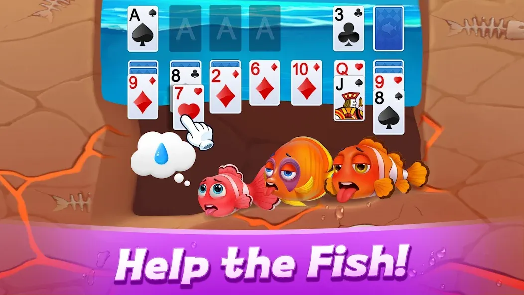 Solitaire 3D Fish (Мод Много денег и без рекламы) — скриншот 1