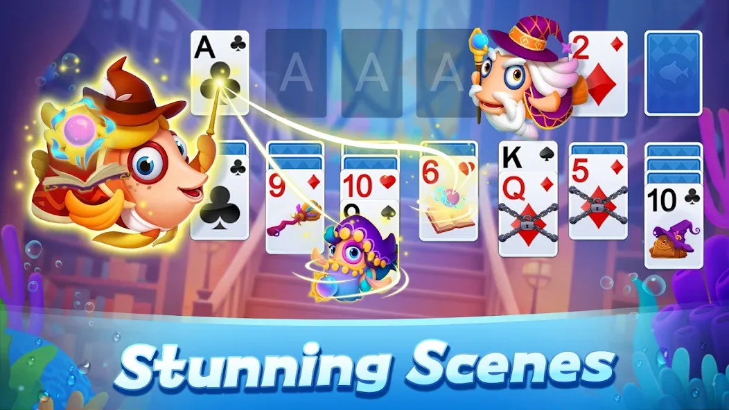 Solitaire 3D Fish (Мод Много денег и без рекламы) — скриншот 3