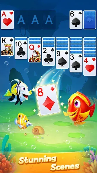 Solitaire 3D Fish (Мод Много денег и без рекламы) — скриншот 4
