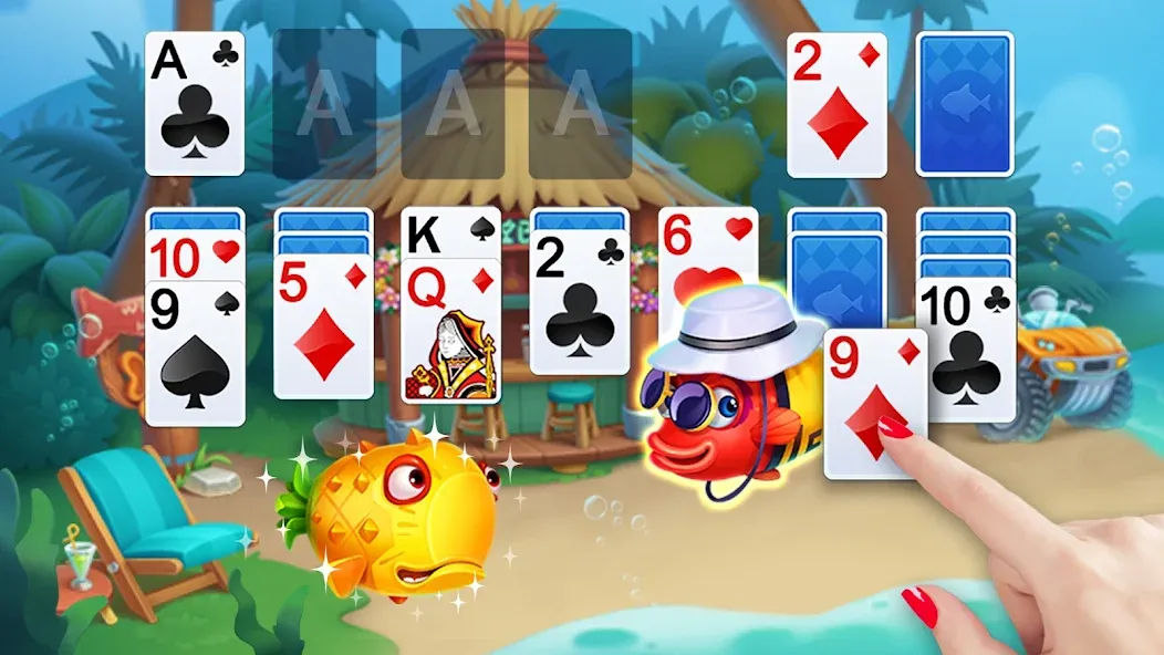 Взломанная Solitaire на Андроид — Много денег — скриншот 1 Взломанная Solitaire на Андроид — Много денег — скриншот 1