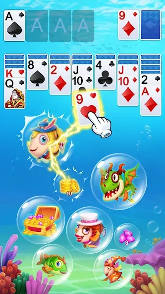 Взломанная Solitaire на Андроид — Много денег — скриншот 5