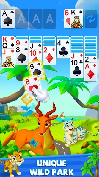 Solitaire - Wild Park на Андроид — Много денег и без рекламы — скриншот 4