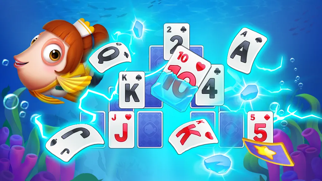 Взломанная Solitaire TriPeaks Fish на Андроид — Много денег и без рекламы — скриншот 2 Взломанная Solitaire TriPeaks Fish на Андроид — Много денег и без рекламы — скриншот 2