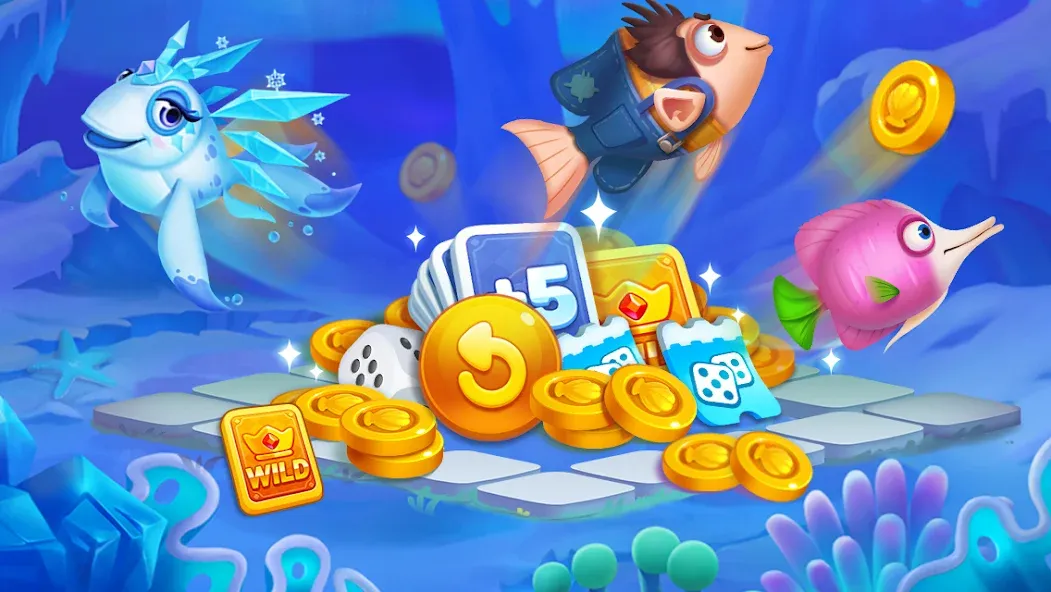 Взломанная Solitaire TriPeaks Fish на Андроид — Много денег и без рекламы — скриншот 5