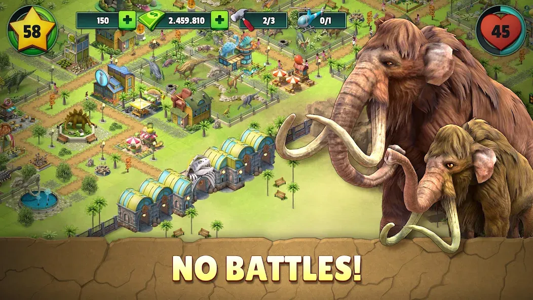 Взломанная Jurassic Dinosaur: Dino Game на Андроид — Много денег — скриншот 1 Взломанная Jurassic Dinosaur: Dino Game на Андроид — Много денег — скриншот 1