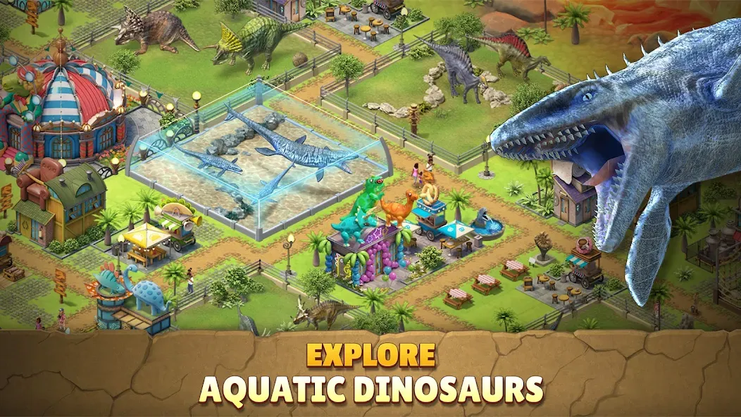 Взломанная Jurassic Dinosaur: Dino Game на Андроид — Много денег — скриншот 3 Взломанная Jurassic Dinosaur: Dino Game на Андроид — Много денег — скриншот 3