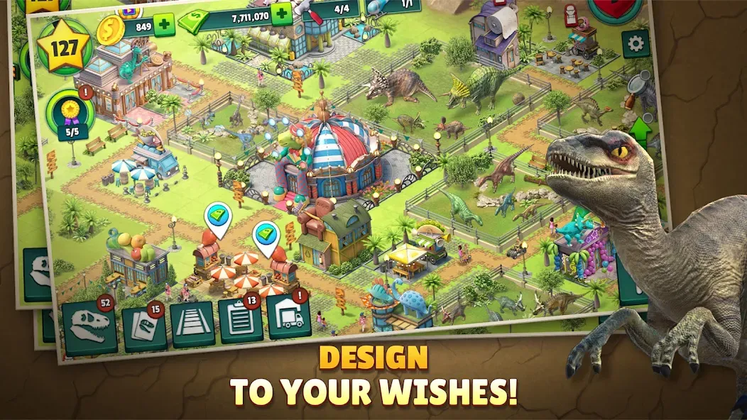 Взломанная Jurassic Dinosaur: Dino Game на Андроид — Много денег — скриншот 5