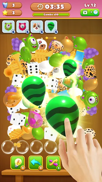 Скачать Match Triple Balloon (Мод: Много денег) на Андроид — скриншот 2