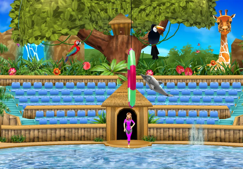 Взломанная My Dolphin Show на Андроид — Много денег — скриншот 1