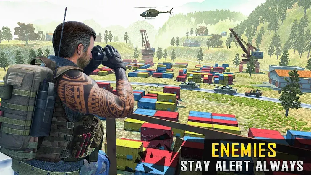 Commando War Army Game Offline — Мод: Много денег и бессмертие — скриншот 2