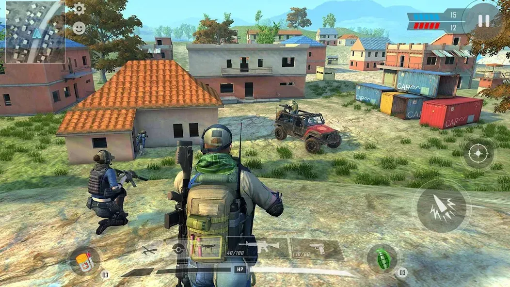 Commando War Army Game Offline — Мод: Много денег и бессмертие — скриншот 3