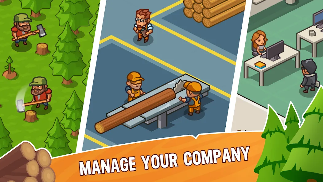 Скачать Lumber Inc Tycoon — Последняя версия (Много денег) — скриншот 2