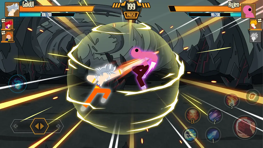 Взломанная Stickman Dragon Fight - Super на Андроид — Много денег — скриншот 1
