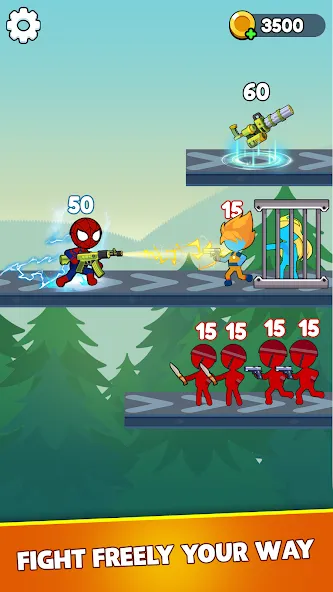 Stick Shooter: Battle Game — Много денег — скриншот 1