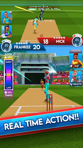 Скачать взлом Stick Cricket Clash на Андроид — Много денег — скриншот 1