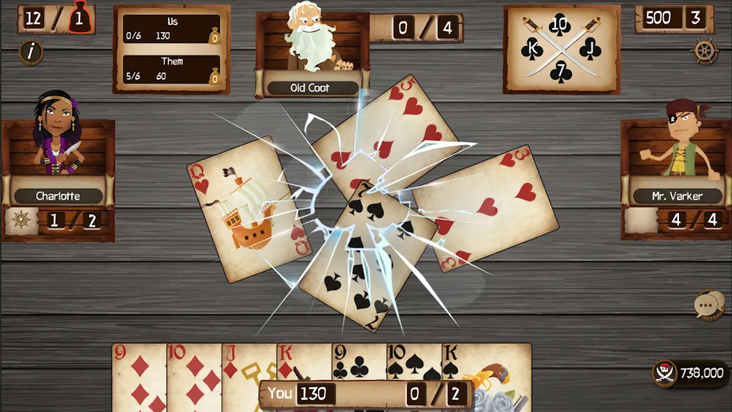 Взломанная Spades Cutthroat Pirates на Андроид — Взлом на много денег — скриншот 1