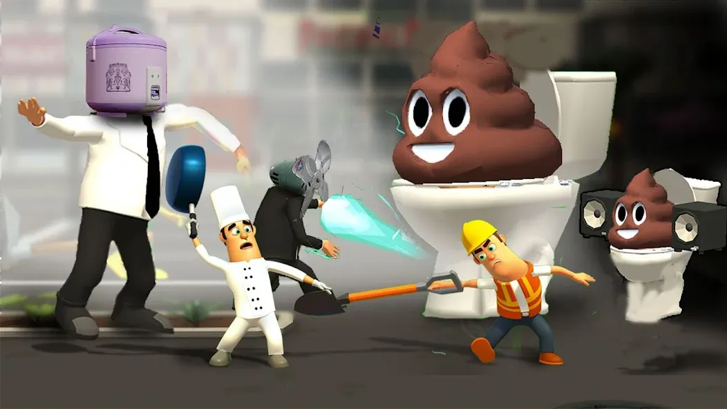 War Job: Toilet Battle MOD APK на Android — Много денег — скриншот 1