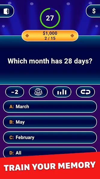 Millionaire 2024: Trivia Game MOD APK — Бесплатные покупки — скриншот 3