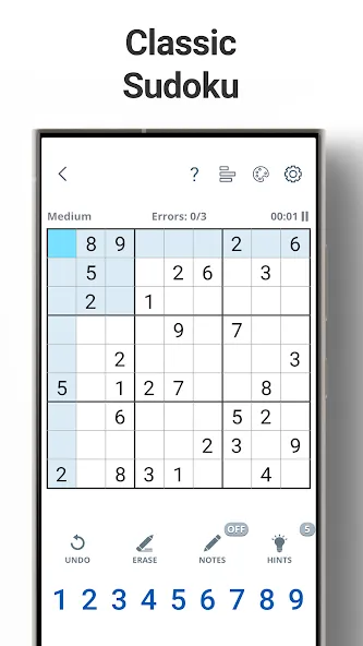 Sudoku Levels: Daily Puzzles MOD — Все уровни разблокированы на Андроид — скриншот 1