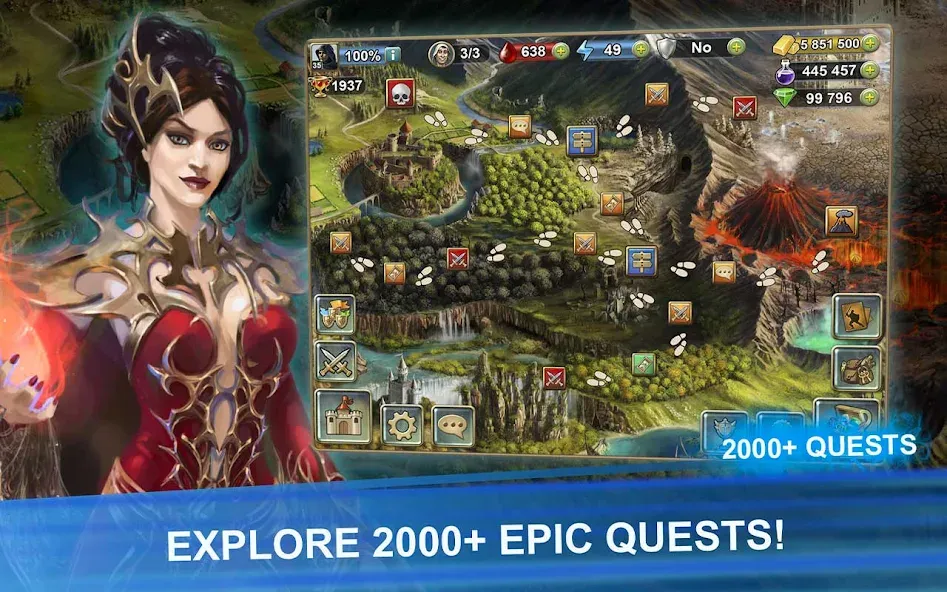 Blood of Titans: Card Battle MOD APK — Много кристаллов и энергии — скриншот 3