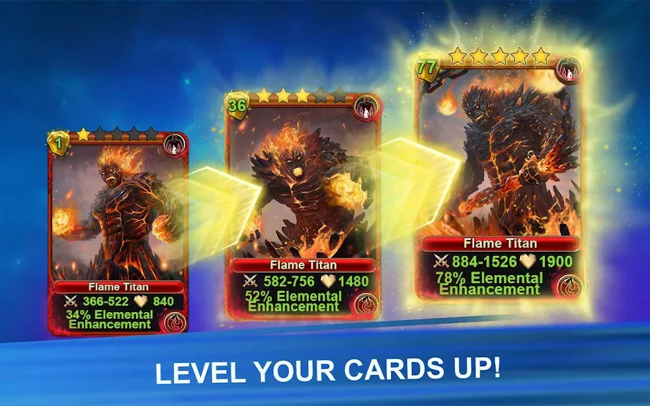 Blood of Titans: Card Battle MOD APK — Много кристаллов и энергии — скриншот 5
