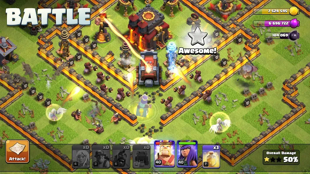 Взломанная Clash of Clans на Андроид — Много денег и кристаллов — скриншот 1