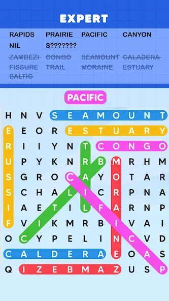 Взлом Word Search Puzzle Challenge — Все уровни открыты — скриншот 2