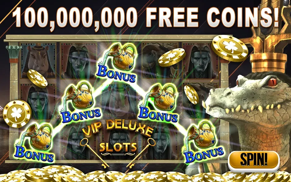 Взлом VIP Deluxe Slots Games Offline — Много денег — скриншот 1