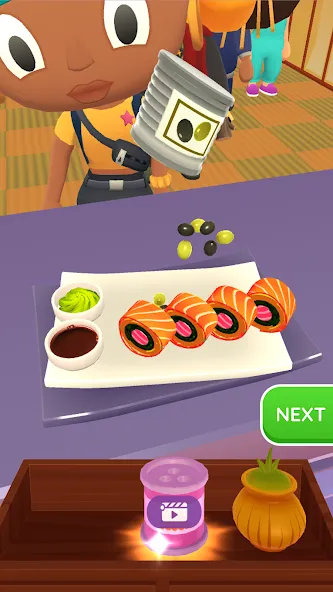 Скачать Sushi Roll 3D - Cooking ASMR на Андроид — Много денег — скриншот 3