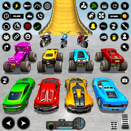 Скачать Crazy Ramp Car Stunt Master 3D на телефон — Много денег — скриншот 2