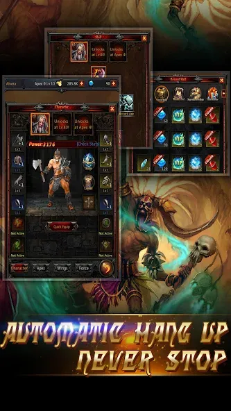 Dark God of War：Idle AFK RPG MOD APK на Android — Много денег — скриншот 4