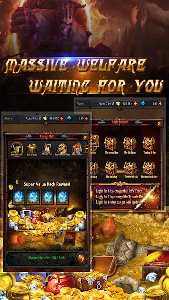 Dark God of War：Idle AFK RPG MOD APK на Android — Много денег — скриншот 5
