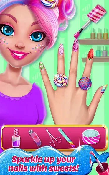 Candy Makeup Beauty Game MOD — Всё открыто и без рекламы на Андроид — скриншот 3