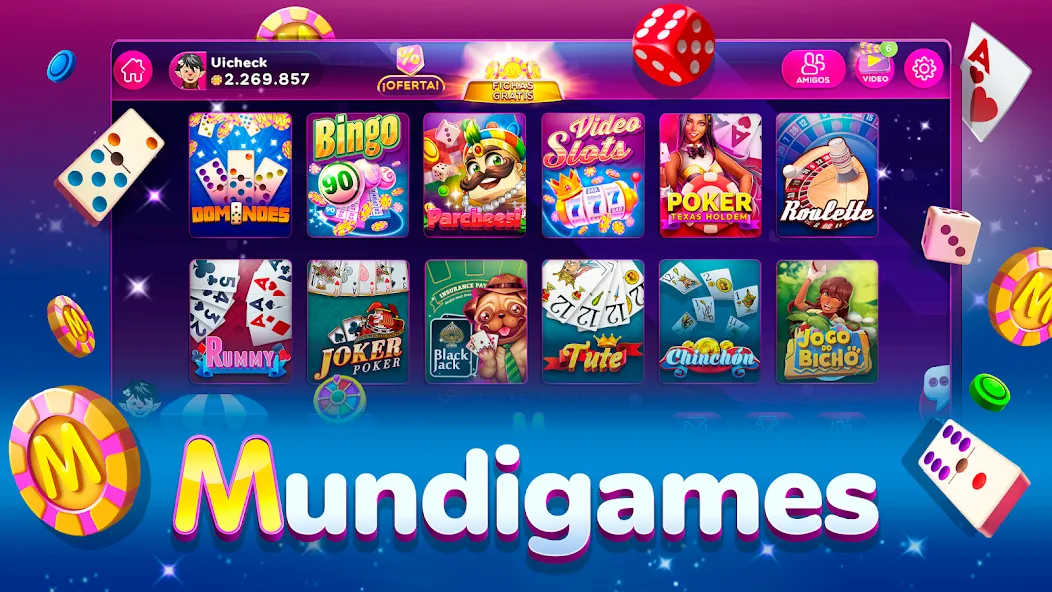 Скачать MundiGames: Bingo Slots Casino (Мод: Много денег) на Андроид — скриншот 1
