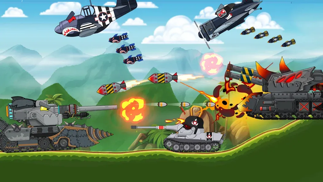 Скачать взломанную Tank Combat: War Battle — Много денег и золота — скриншот 4