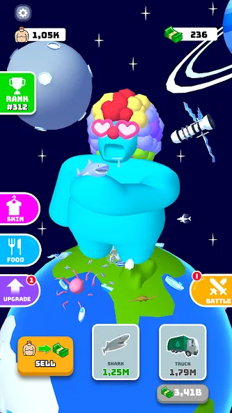 Взлом Eating Hero: Clicker Food Game — Много денег — скриншот 4